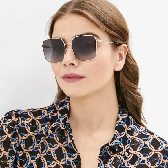 💯 NEW BURBERRY BE3119 JUDE 11098G GOLD GREY SQUARE SUNGLASSES - Picture 2 of 13